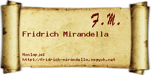 Fridrich Mirandella névjegykártya